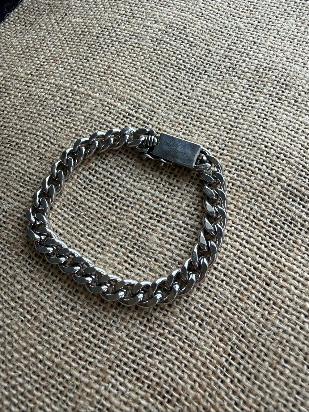 Stainless Steel Men's Chain Bracelet - Silver